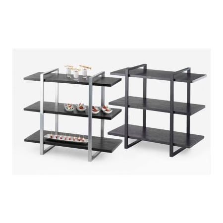 Cal-Mil Cal-Mil 1940-96 3 Shelf Metal Frame Riser 28"W x 12"D x 24"H Midnight Shelves and Silver Frame 1940-96